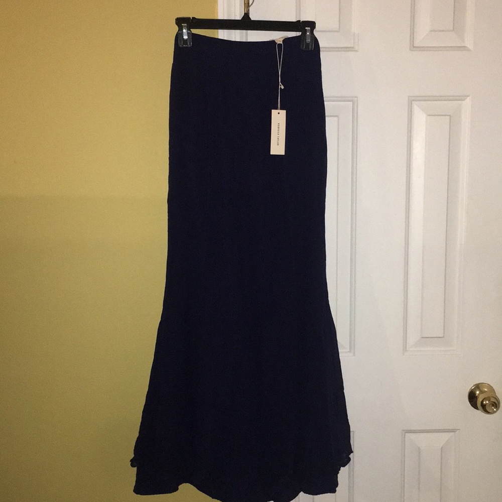 New Navy Rebecca Taylor Ruffled Skirt
